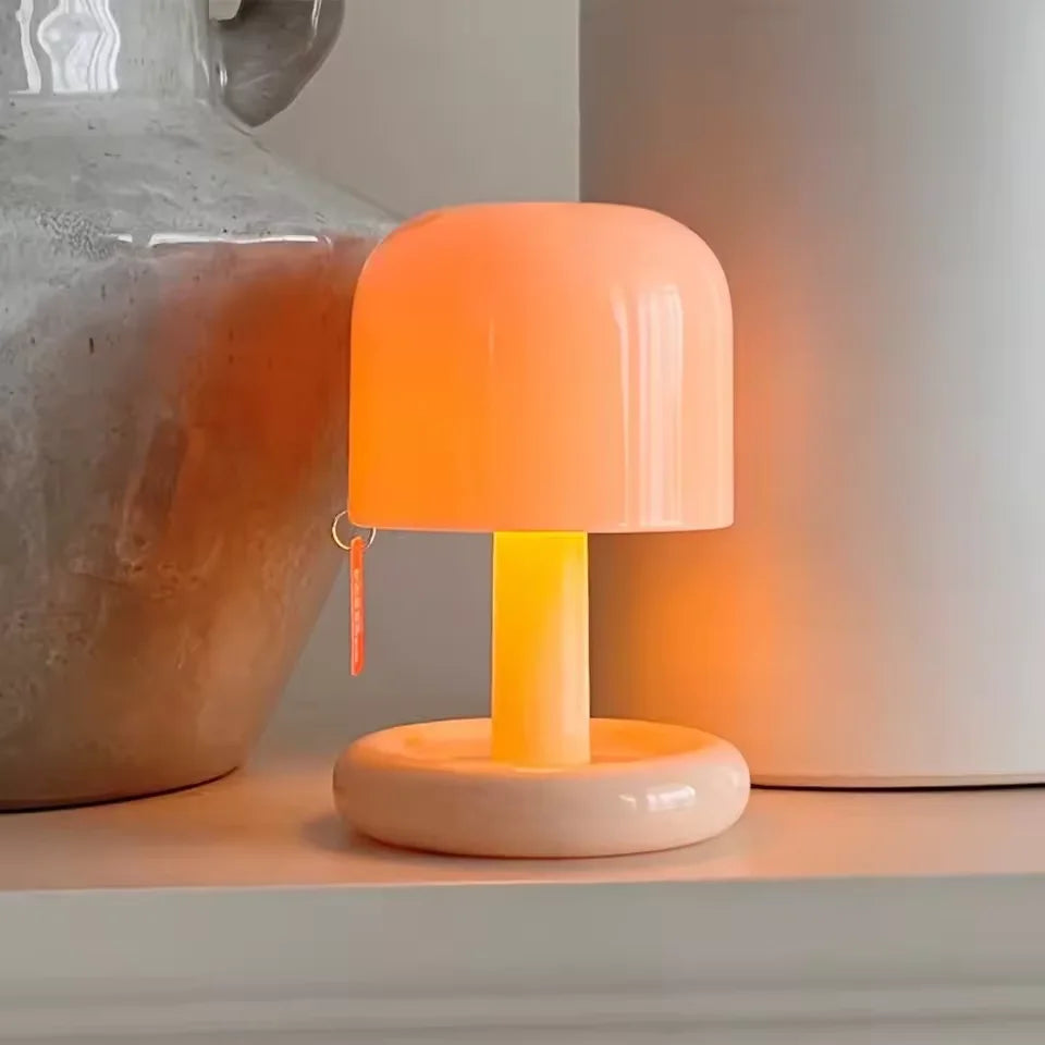 Mini Desktop Sunset Night Lamp USB Rechargeable Mushroom Style