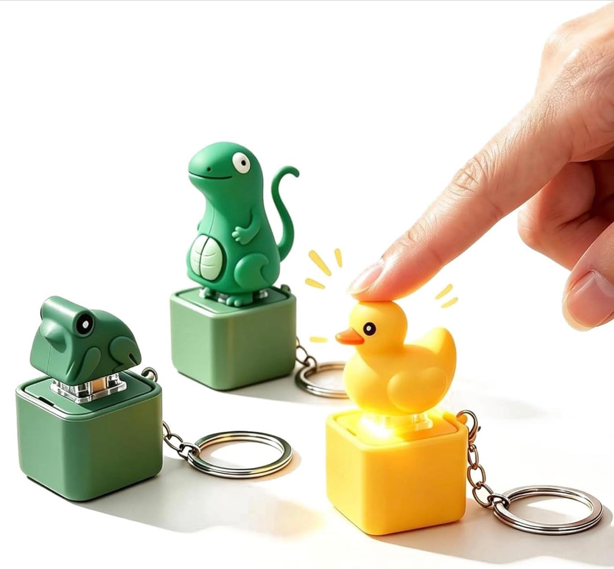 Duck & Frog LED Fidget Keychain - Stress Relief Toy
