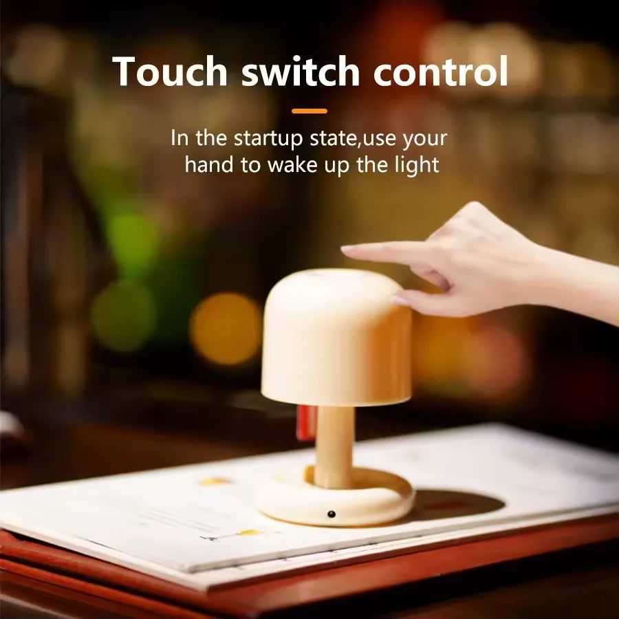 Mini Desktop Sunset Night Lamp USB Rechargeable Mushroom Style
