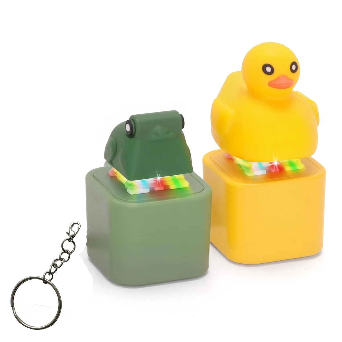 Duck & Frog LED Fidget Keychain - Stress Relief Toy