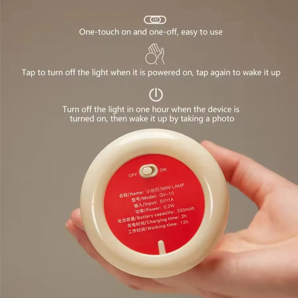 Mini Desktop Sunset Night Lamp USB Rechargeable Mushroom Style