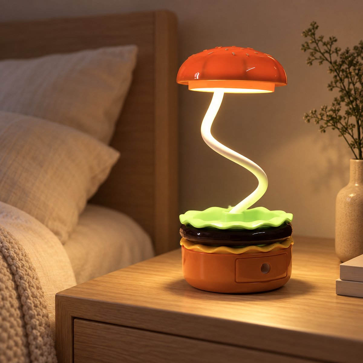 Burger Night Light for Bedroom & Desk