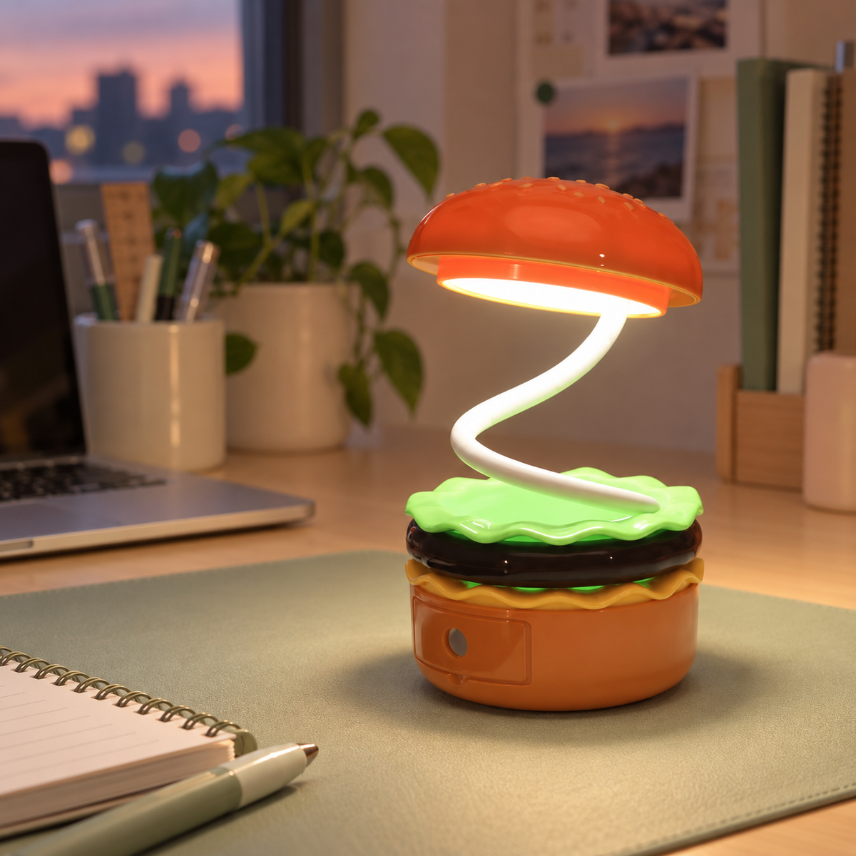 Burger Night Light for Bedroom & Desk
