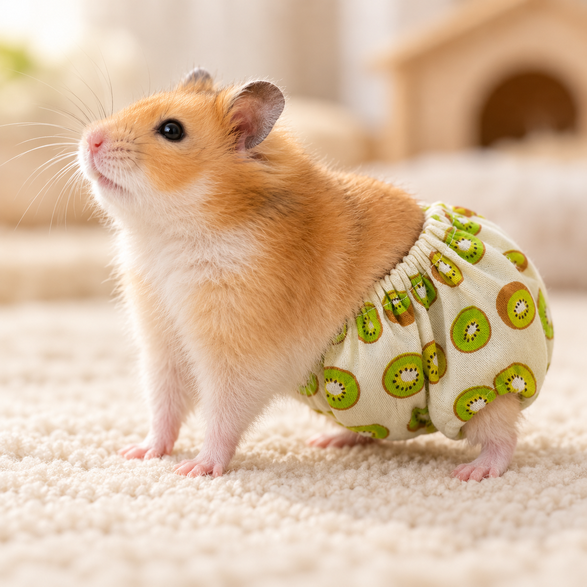 Hamster wearing Kiwi pants