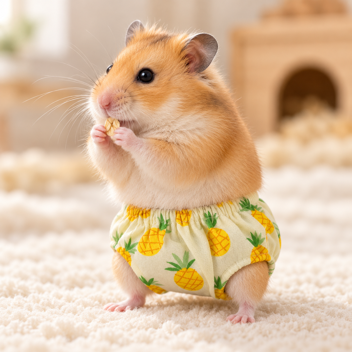 Hamster wearing Pineapple pants