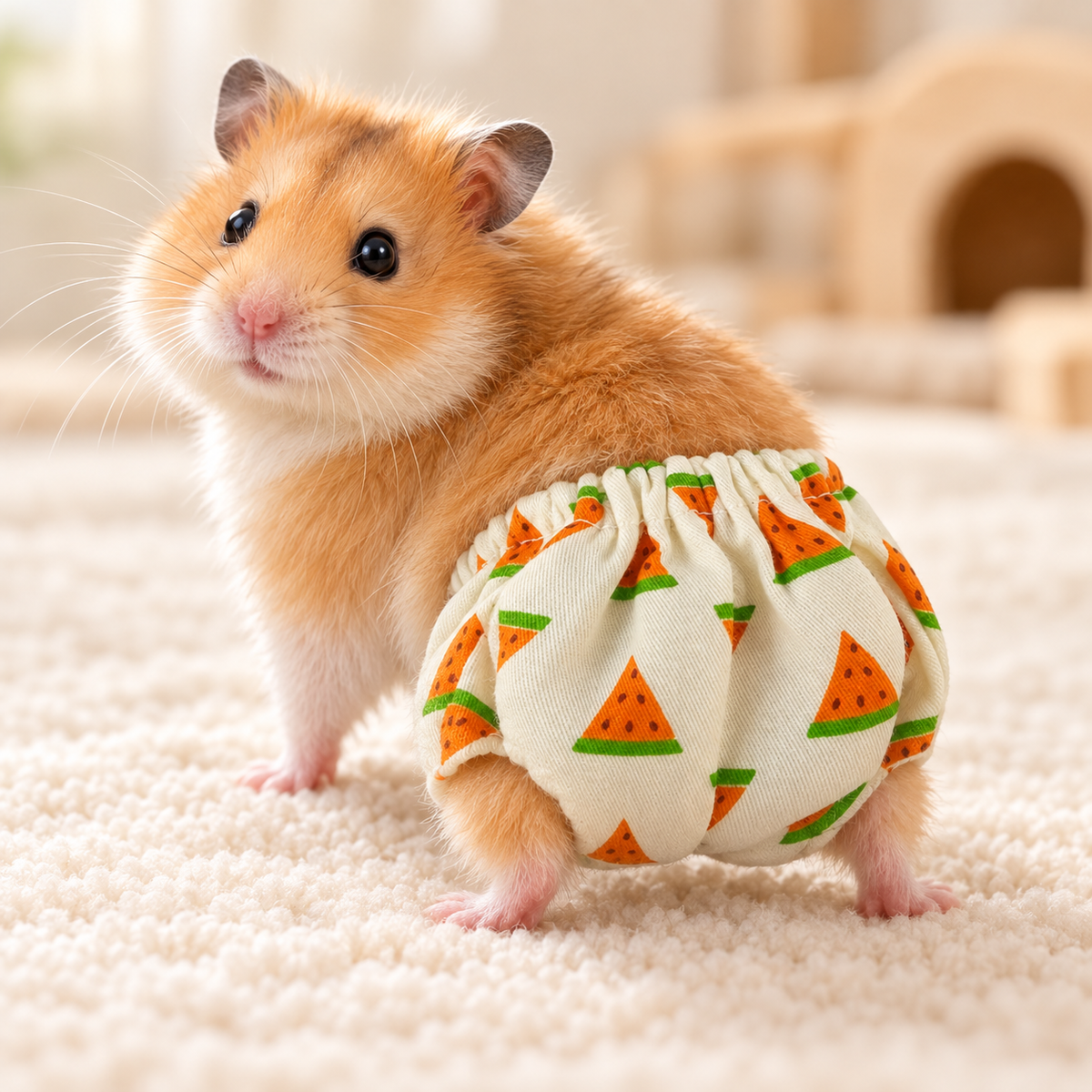 Hamster wearing Watermelon pants