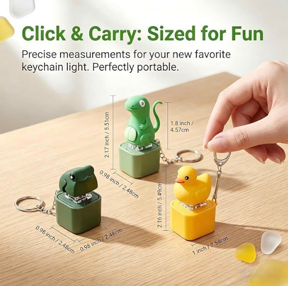 Duck & Frog & Lizard Fidget Keychain Clicker Toy for Stress Relief