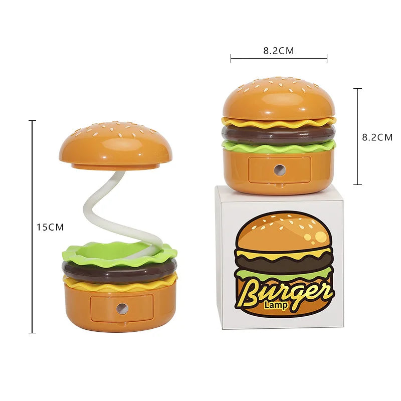 Burger Night Light for Bedroom & Desk - Rechargeable LED