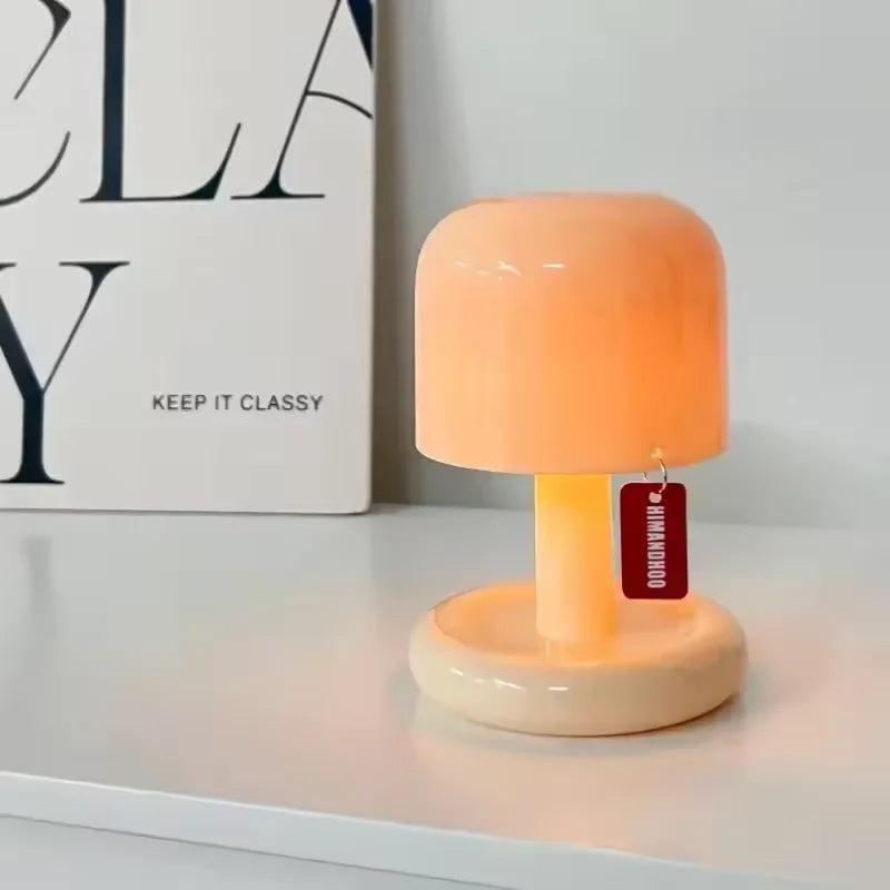 Mini Desktop Sunset Night Lamp USB Rechargeable Mushroom Style